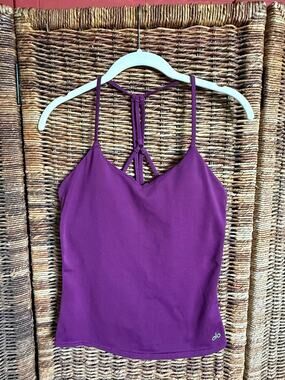 Alo Yoga Lotus Cross Back Built-In Bra Tank Top Purple Women’s Small